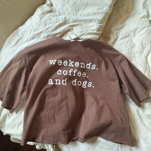 Stormi’s ⭐️San Diego Boutique ⭐️ Brown Cotton Crop T-Shirt